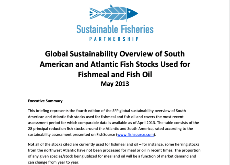 Resumen de la sostenibilidad de la pesca en 2013